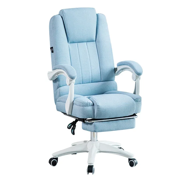 Anchor pink fabric computer chair soft office chair reclining girl cotton chair 360 degree rotating game chair rest chair