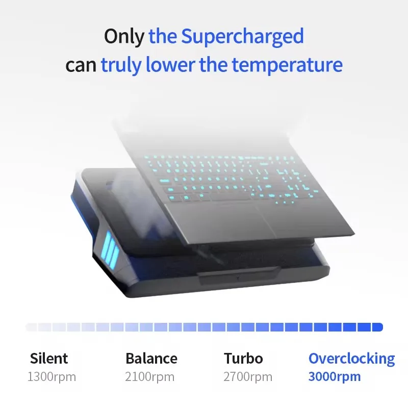 Flydigi Laptop Cooler BS1 Overclocking Pressure Air Dual Noise Reduction Intelligent Variable Frequency Computer Bracket