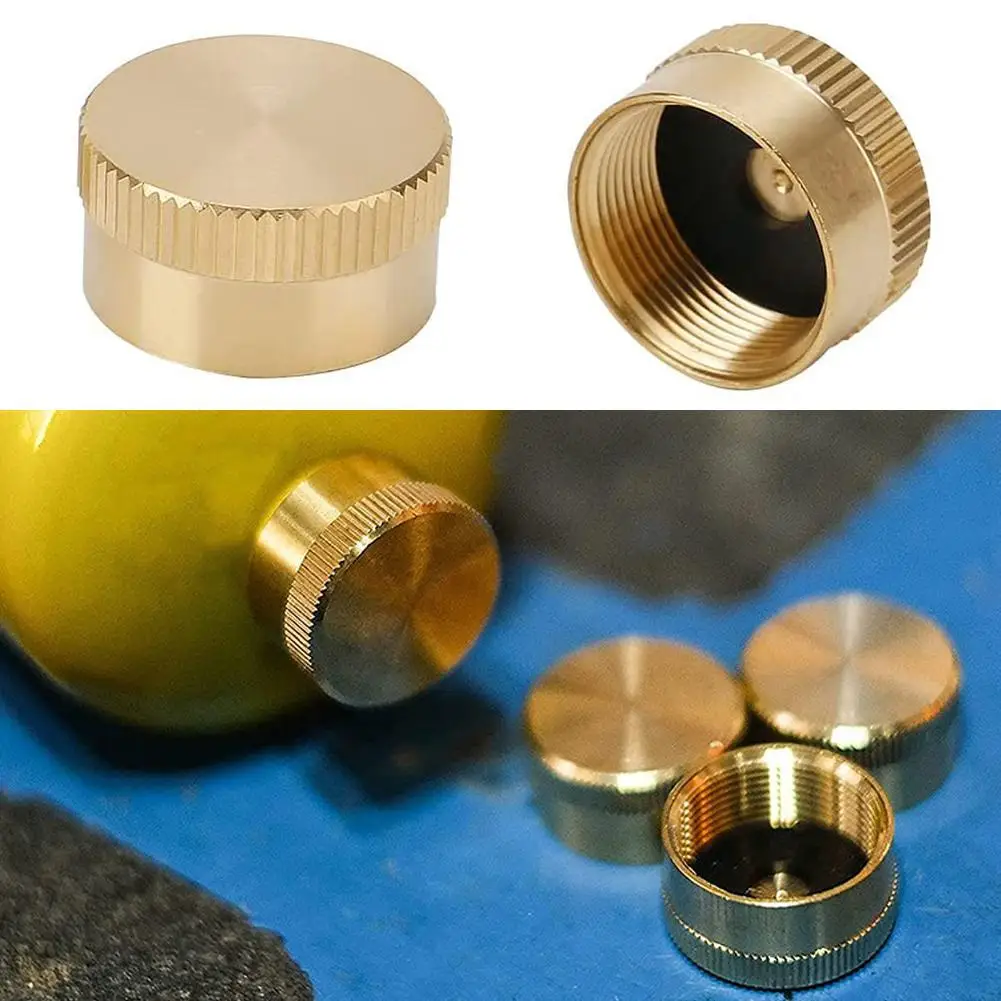 1pc Brass Refill Cap 1 LB Propane Bottle Cap Gas Tank Cylinder Sealed Cap Protect Cap For Outdoor Stove