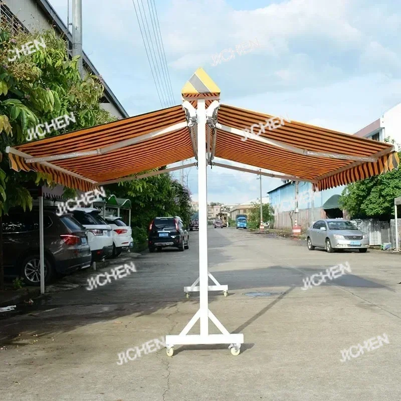 

HS Electric Double Opening Awning Outdoor Gazebos Hand-cranked Balcony Courtyard Retractable Tent Outdoor Terrace Rainproof Awni