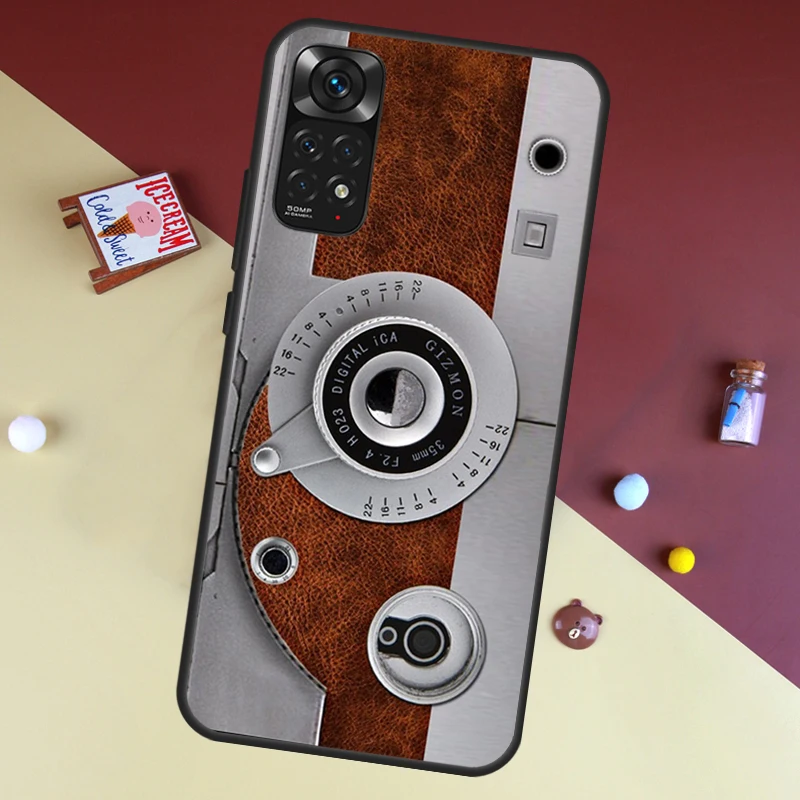 Vintage Retro Camera Case For Xiaomi Redmi Note 8 9 12 10 11 Pro 8T 9S 10S 11S Cover For Redmi 9 10 9A 9C 10C