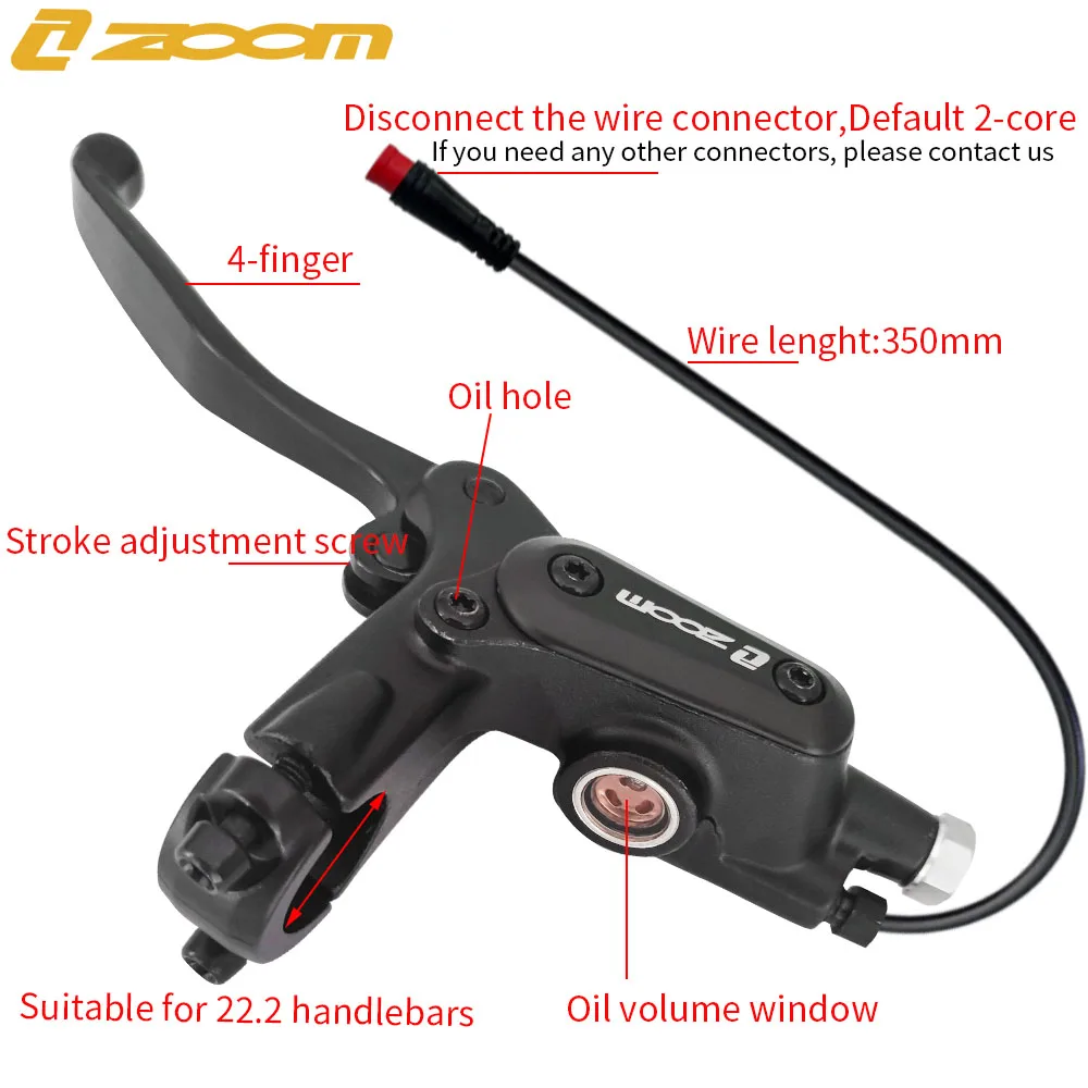 ZOOM 4-piston Disc Hydraulic Brake Electric Bicycle Folding Mountain Bike Power Off E-bike Bicycle 160mm 180mm