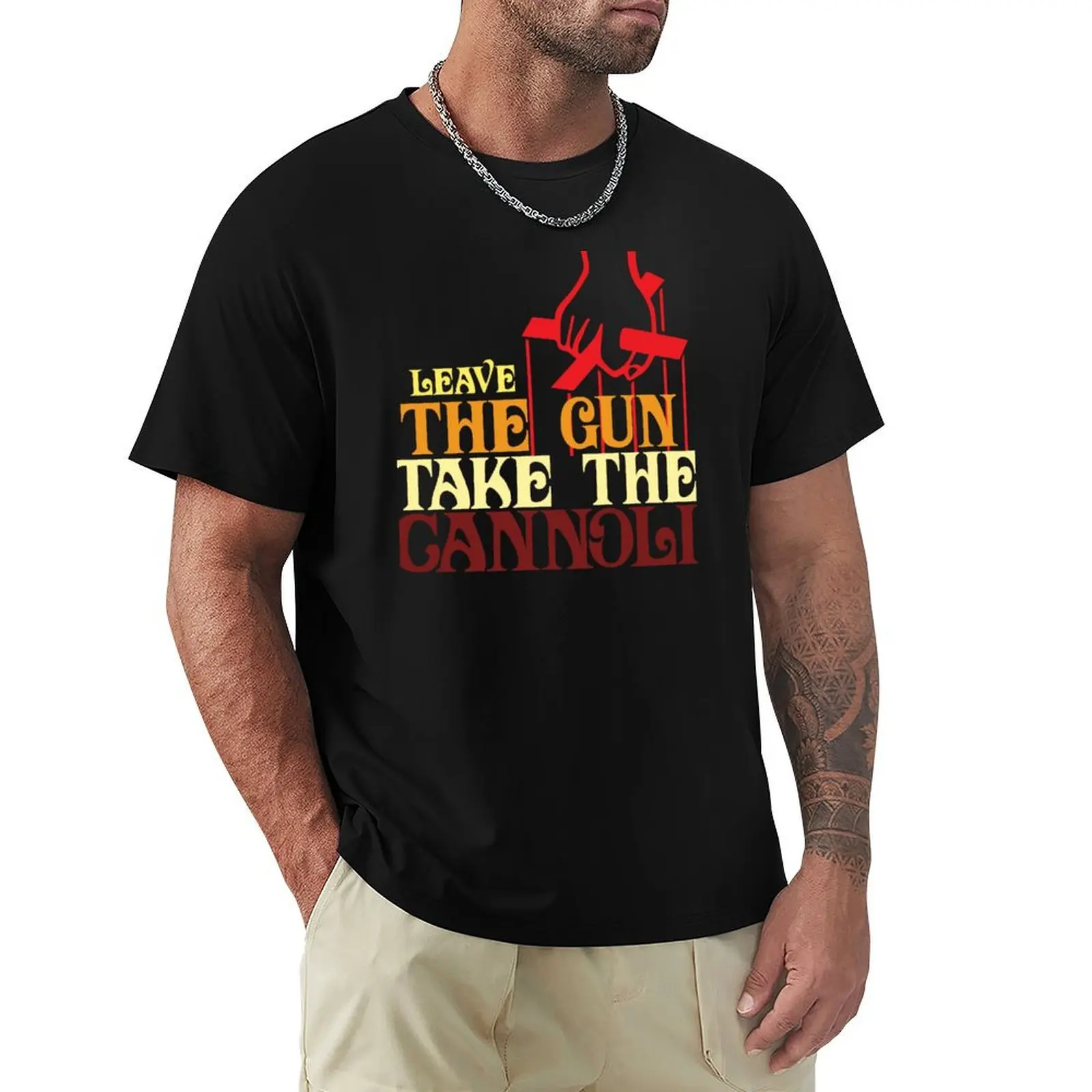 

Leave The Gun Take The Cannoli T-Shirt Basic Plain Tee for Spring and Summer
