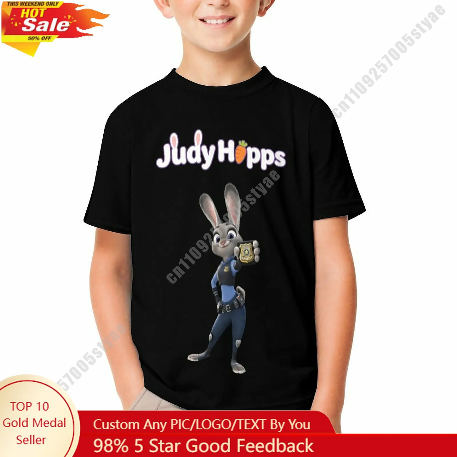 

Judy Hopps T Shirt Disney Boy Girl Custom Short Sleeve Print Fashionable Cute Casual Cotton TShirt Crew Neck Children Tee