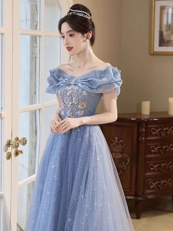 

Ele Одно плечо Вечернее платье Студенческий хозяин Формальная роскошная простая юбка трапециевидной формы Полиэфирное волокно ort Sve Long Dr