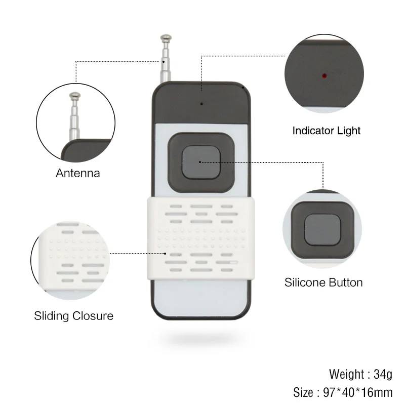 433 Mhz Wireless RF Module Remote Control Learning Code 1527 Remote Control 1/2/4CH Long Range 1000m For Lamps Lights Gate Door