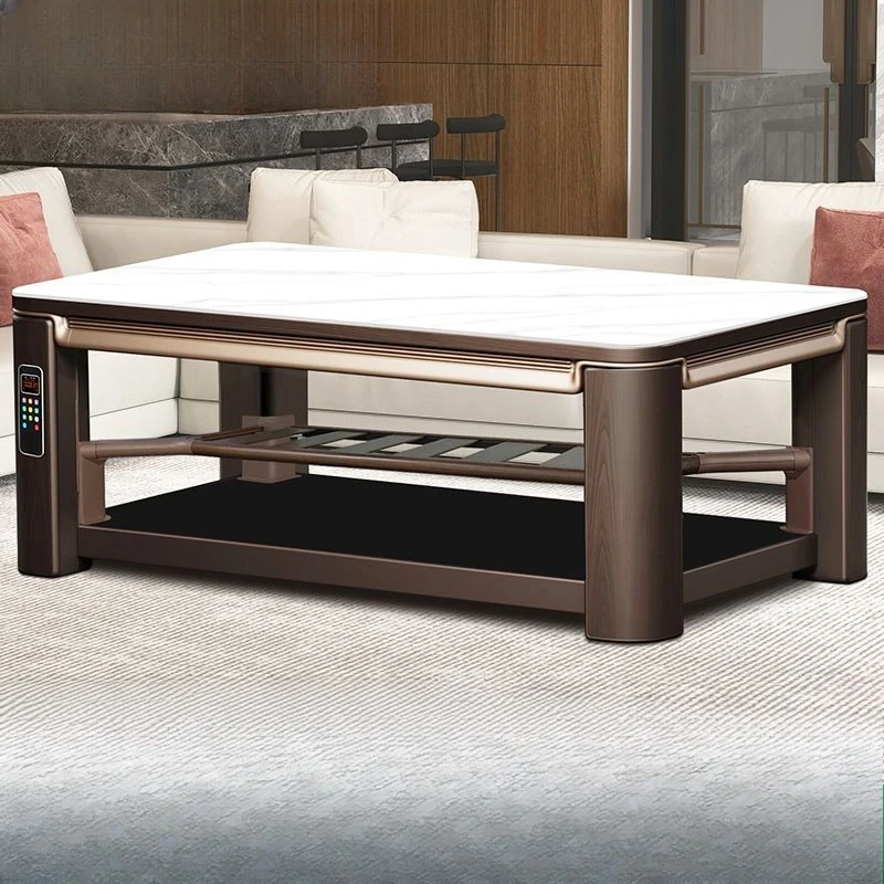 

The bottom can be lifted and lowered heating table, rectangular electric fire table
