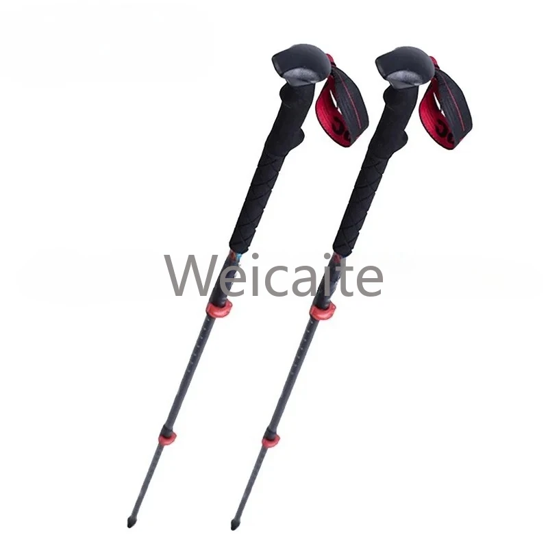 

Mountaineering Pole, Three-section Outer Lock Carbon Ultra-light Retractable Outdoor Hiking Pole