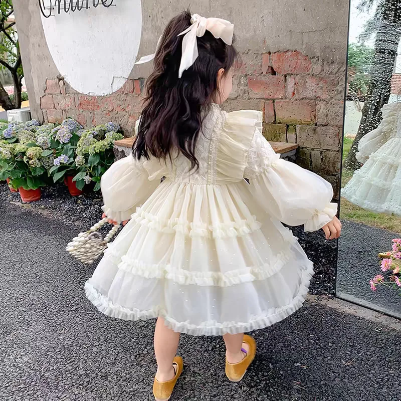 Girls' New Stylish Birthday Puff Sleeve Princess Dress