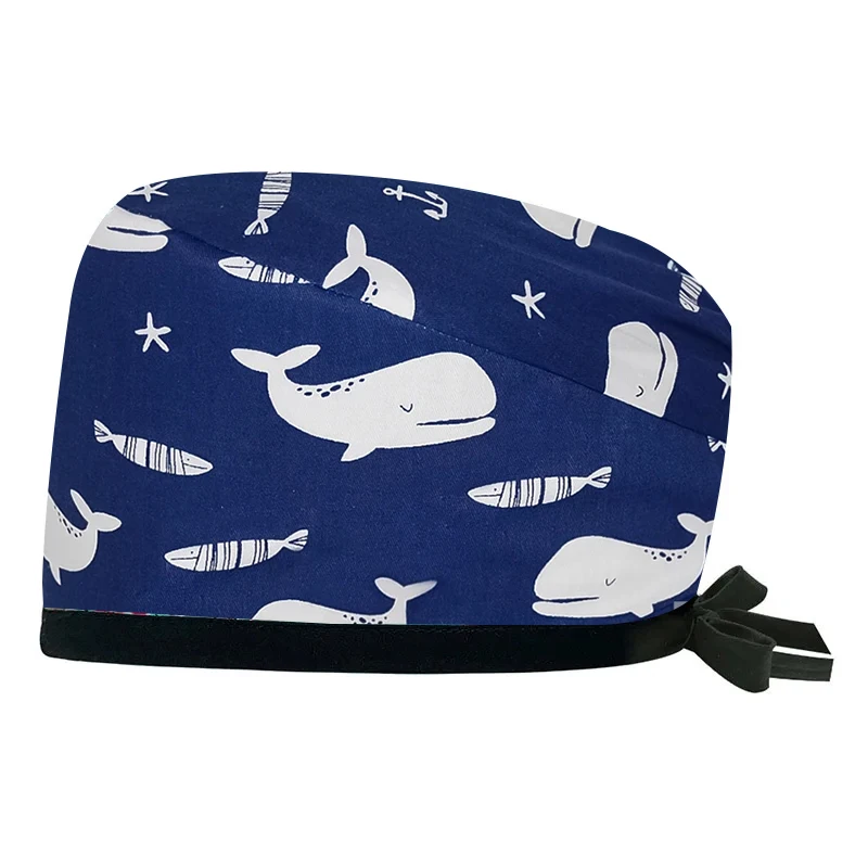 Nieuwe Zachte Pet Katoen Verstelbare Cartoon Scrubs Hoeden Lab Werkende Chirurgische Hoed Apotheek Verpleegkundige Accessoires Scrub Caps