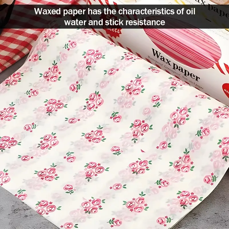 10/50 Stück Wachspapier-Blätter Sandwich-Verpackung Wachspapierbögen Fettabweisende Korb-Einlagen Zeitungsdruckpapier – Detail 4