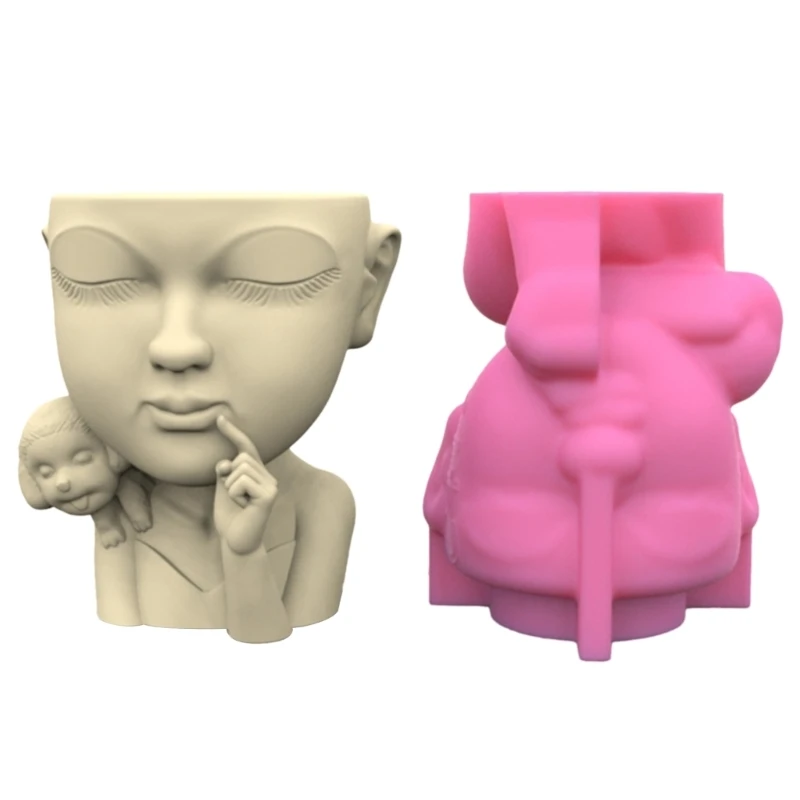 

Geometric Portrait Gypsum Silicone Molds Storage Box Mold for Making Succulent Plant Pot Flower Pot Pen Holder Dropship