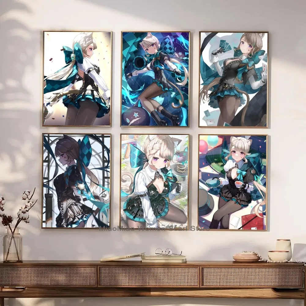 Game Anime Genshin Impact Lynette Poster Paper Print Home Living Room Bedroom Entrance Bar Cafe Art Painting Decoration