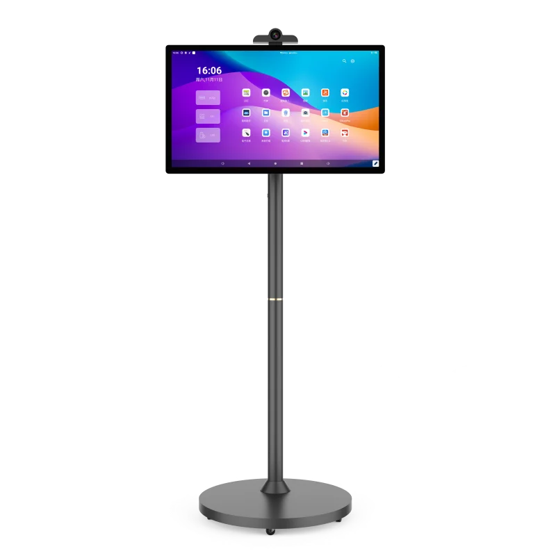 تلفزيون ذكي متحرك مقاس 24 بوصة تفاعلي 2025 - شاشة لمس قابلة للدوران مع نظام تشغيل أندرويد، تلفزيون متنقل محمول يعمل بالبطارية للمنزل