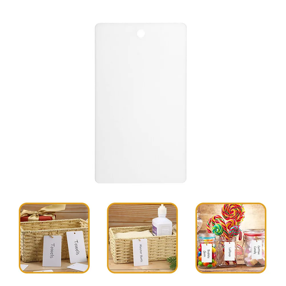 

16Pcs Basket Labels White Acrylic Tags Easy Use Hanging Labels String for Storage Bin Organizer Home Basket Tags