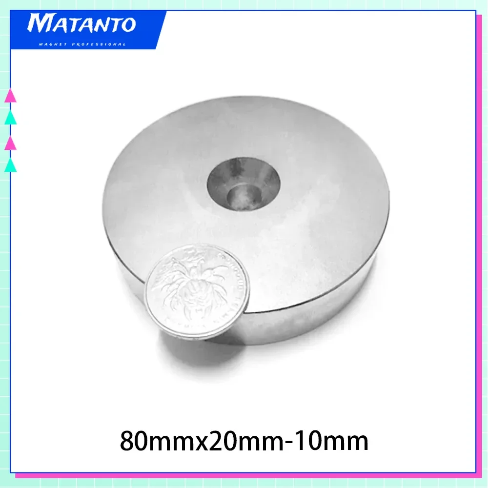 

1PCS 80x20-10mm Circular Spuer Strong Neodymium Magnet NdFeB Powerful Magnetic Sheet Large Round Rare Earth N35 Search Magnets