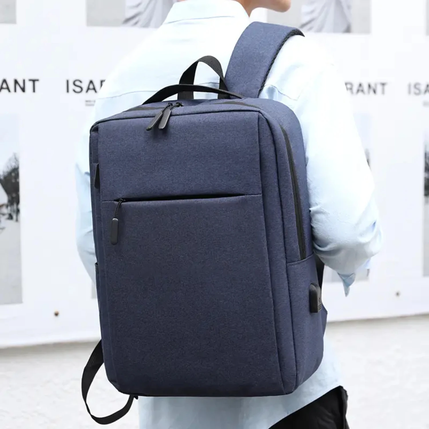 

Laptop Backpack Business Slim Durable Travel Backpack With USB Charging Port, College School Computer Bag For Men Women Fits 15.