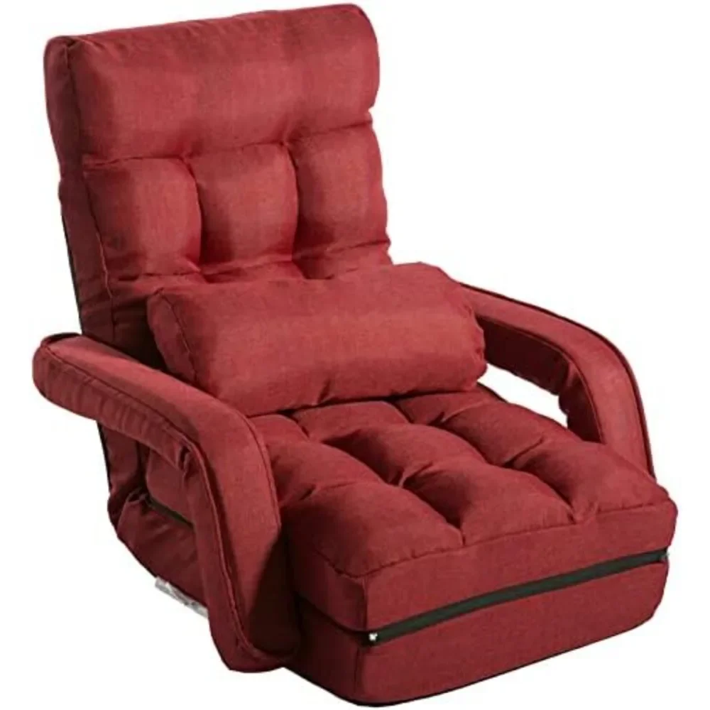 

Lazy Sofa Floor Chair, Aprox Sofa Lounger Bed Padded Gaming Chair with Armrests and Pillow for Living Room Games & Reading