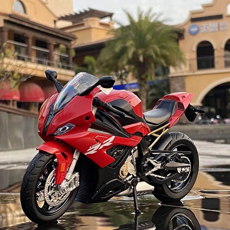 1:12 BMW S1000RR Alloy Racing Motorcycle Simulation Diecast Cross-country Motorcycle Model Sound and Light Collection Kids Gift