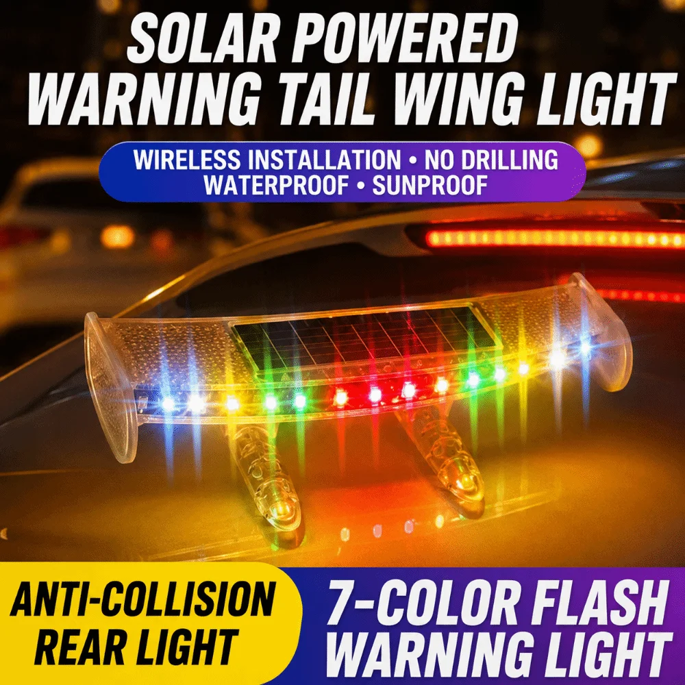 Solar Energy Car Rear Wing Lamp Universal Colorful Lights Trunk Warning Light Mini Self-Adhesive Car Ambient Lighting