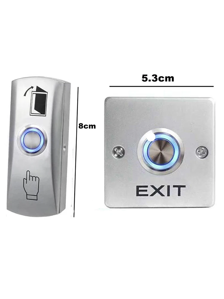 Imagem -01 - Zinc Alloy Exit Button Switch no nc com Sistema de Porta Push Exit Release Button Switch para Controle de Acesso Backlight Button zinc alloy exit button switch no nc com sistema de porta push exit release button switch para controle de acesso backlight button 01
