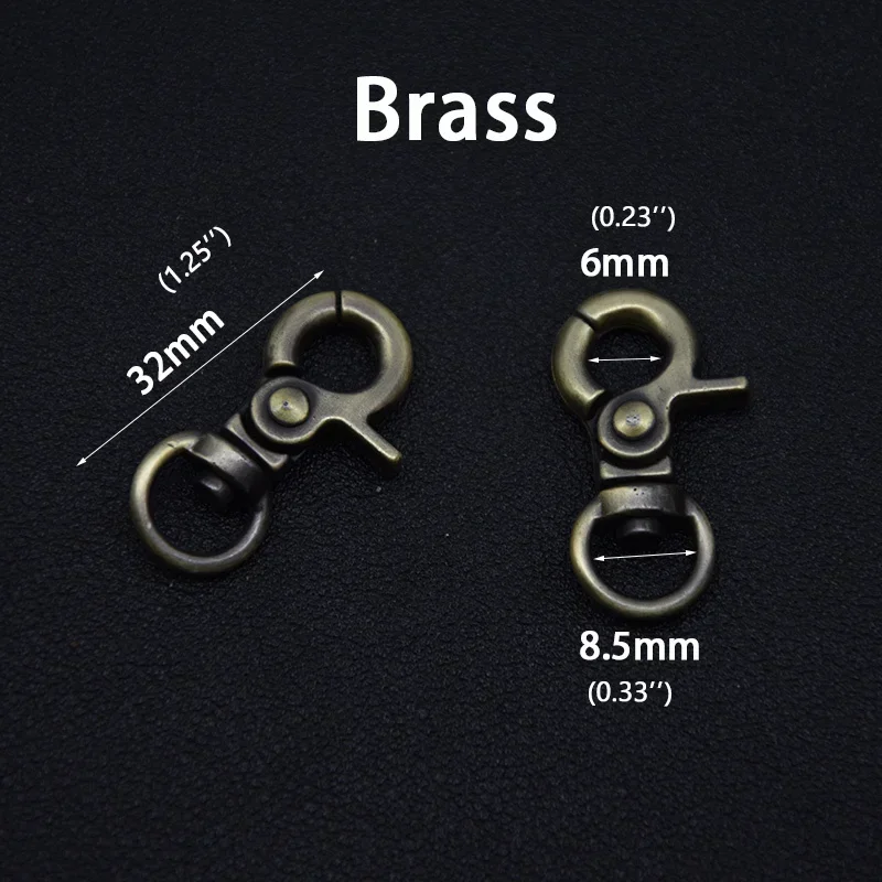 5pcs Metal Swivel Eye Snap Hook Trigger Lobster Clasps Clips for Leather Craft Bag Strap Belt Webbing