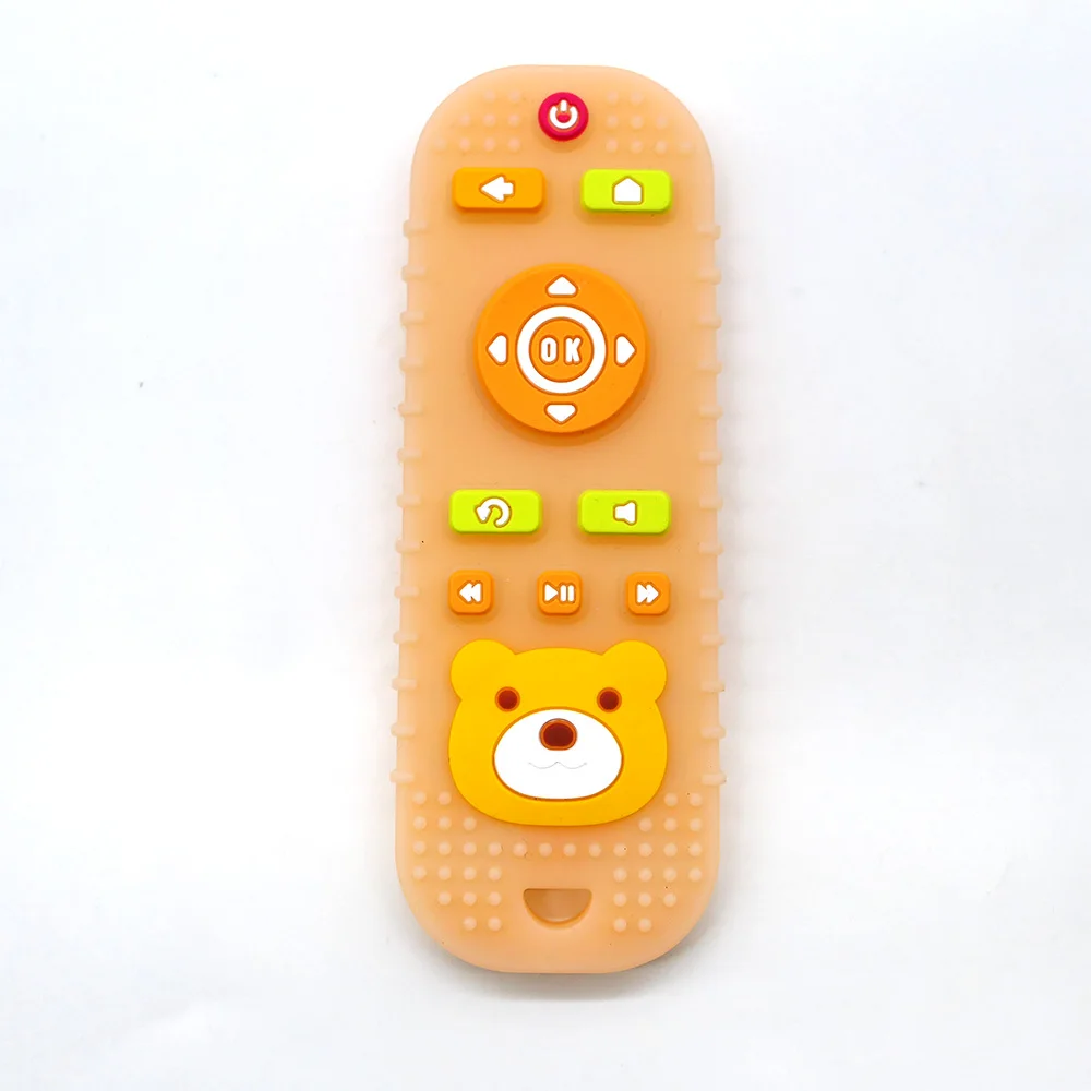 Children's silicone teething remote control baby mouthing period soothing teething teething remote control toys silicone teeth