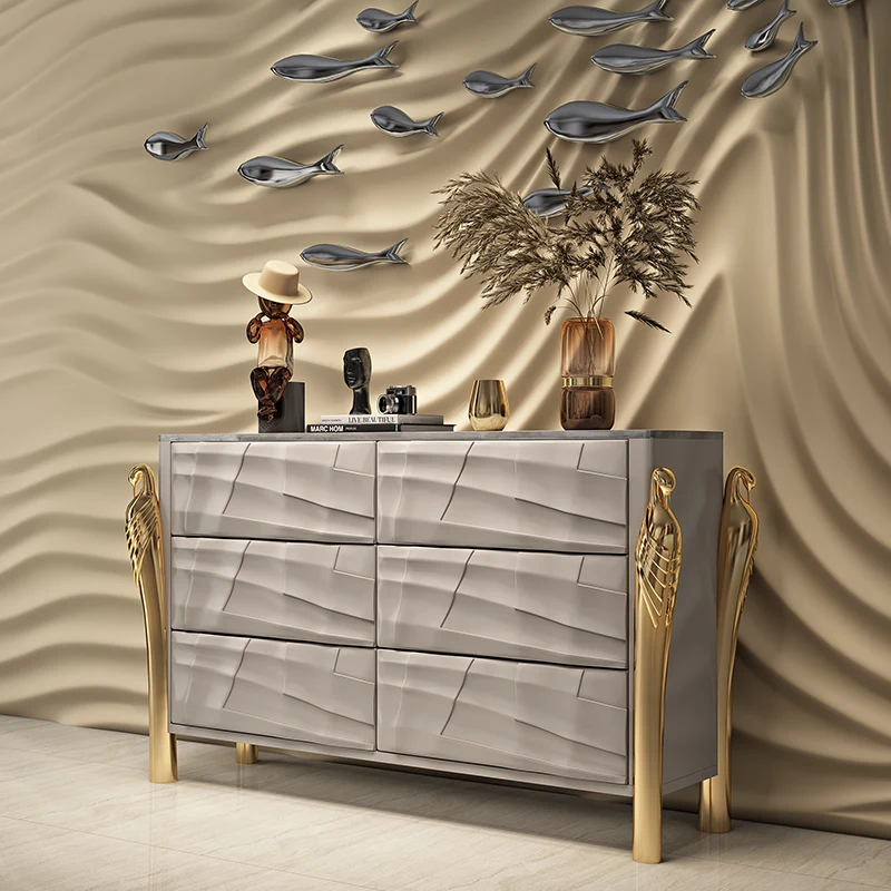 

Итальянский загадочный шкаф из массива камня, минималистичный обеденный боковой шкаф, легкий роскошный стиль, простой вход в дом,