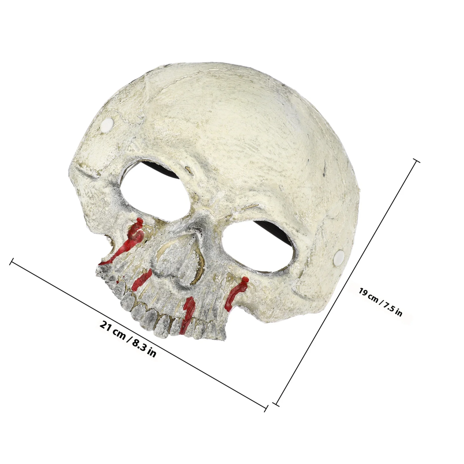 قناع نصف وجه على شكل جمجمة مع نمط دم، خفيف الوزن من مادة البولي يوريثان، قناع مخيف للهالوين، زينة لحفلات الهالوين #4