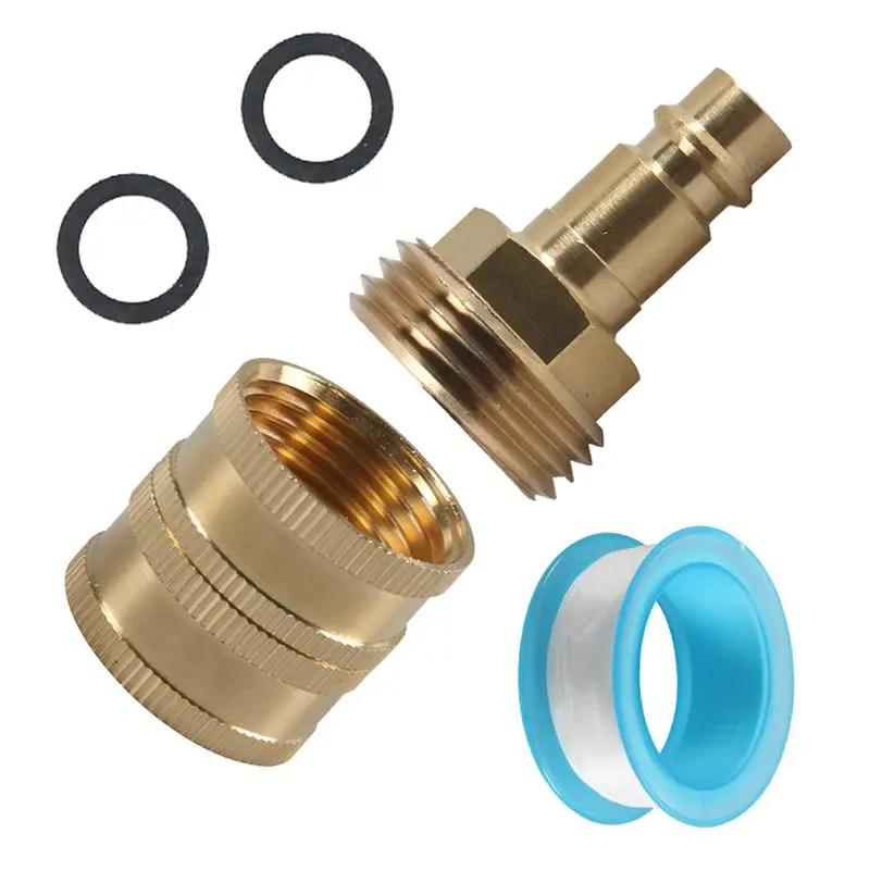 

M45K-3/4Inch Female To Female Swivel Hose Adapter, 1/2In To 3/4In Quick Connect For RV Exterior Shower Facuet PF247007