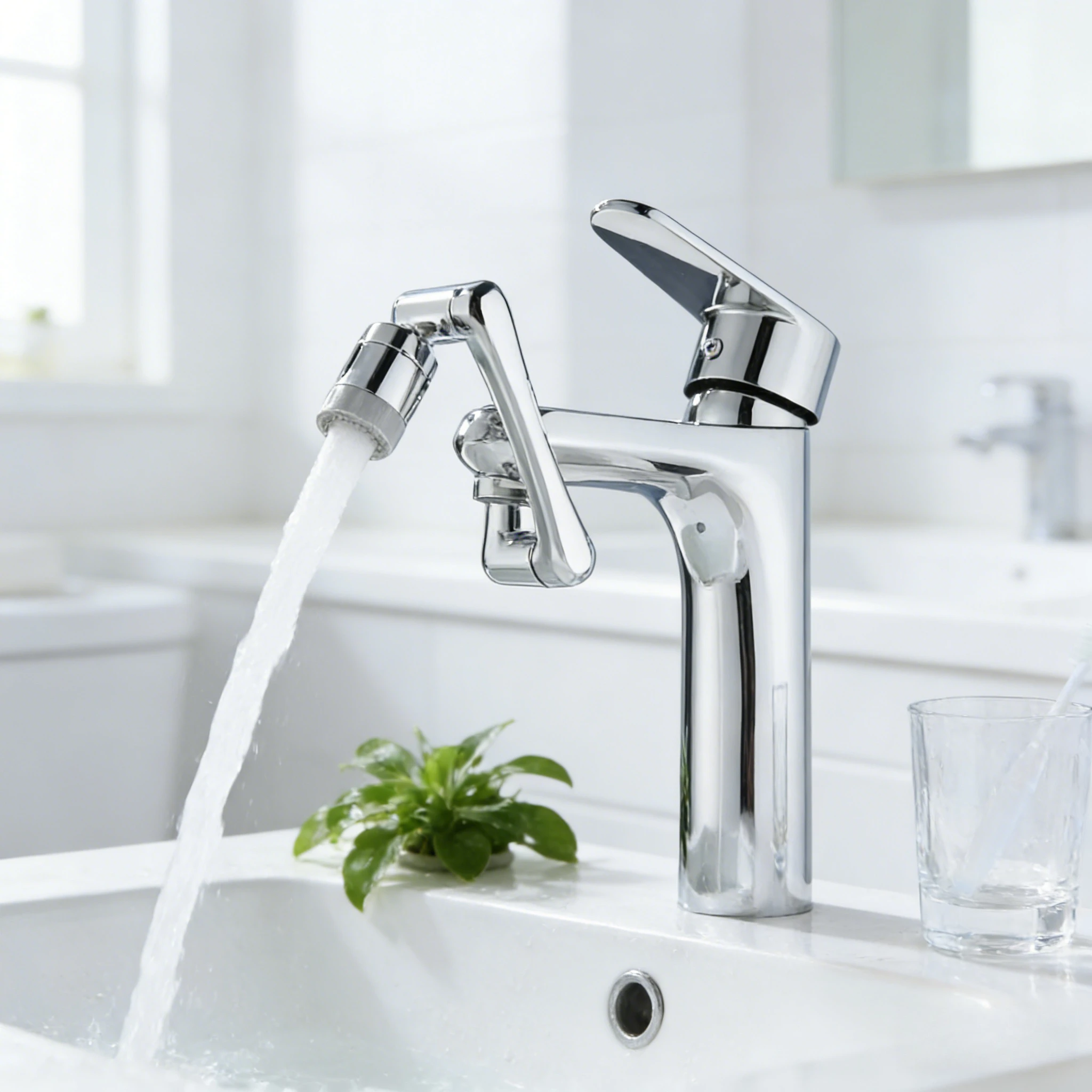 

New Universal Rotatable Extender Faucet Aerator Plastic Splash Filter Nozzle Mechanical Arm for Kitchen Bathroom Sink