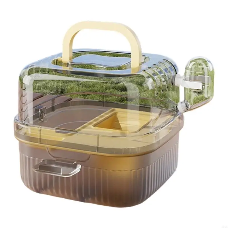 Small Pet Rodents Travel Case Enclosure With Low Noise Exercise Wheel And Ventilated Structure For Safe Transportation J0MC