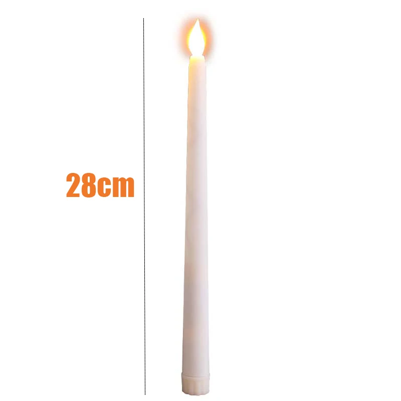 Christmas LED Long Candle Light Remote Control Flame Lamp Warm White Flameless Taper Candles Wedding Party Table Halloween Decor