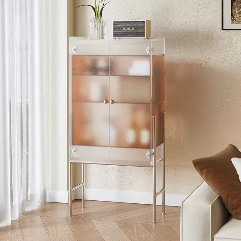 Acrylic living room small side cabinet wine cabinet light luxury figure cabinet