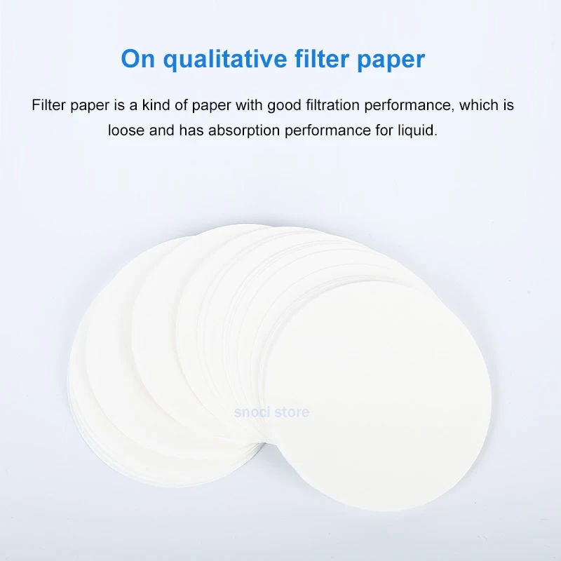 Lab Qualitative Filter Paper Qualitative Grade Filter Circles The Oil Filter Paper Fast/Midium/Slow Speed 100Pcs/1Packs