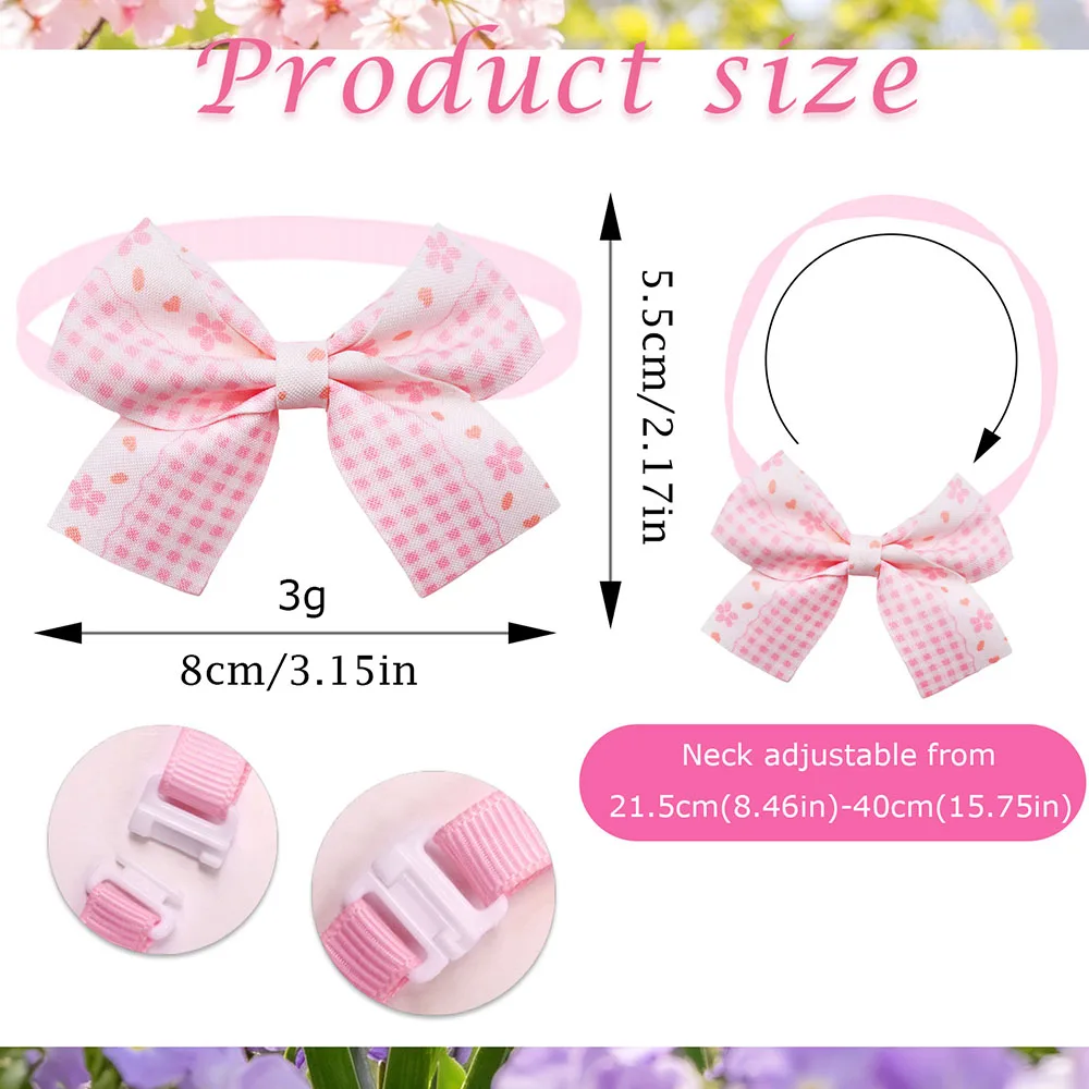 Collares ajustables y lazos a cuadros para perros y gatos - imagen 4