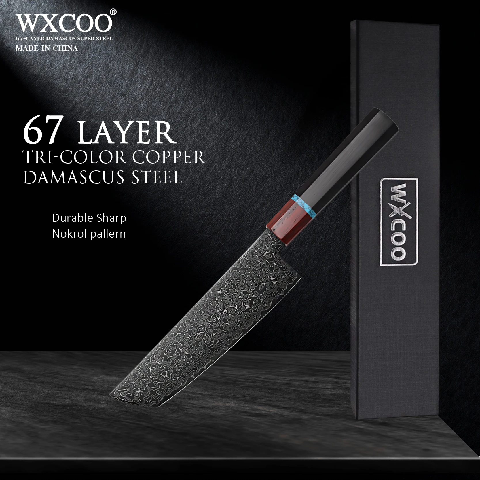 

WXCOO VG10 Steel Kitchen Knife Damascus Chef Knives Damascus Japanese Chef Knife Set Meat Fish Fruit Kitchen Cleaver Knives
