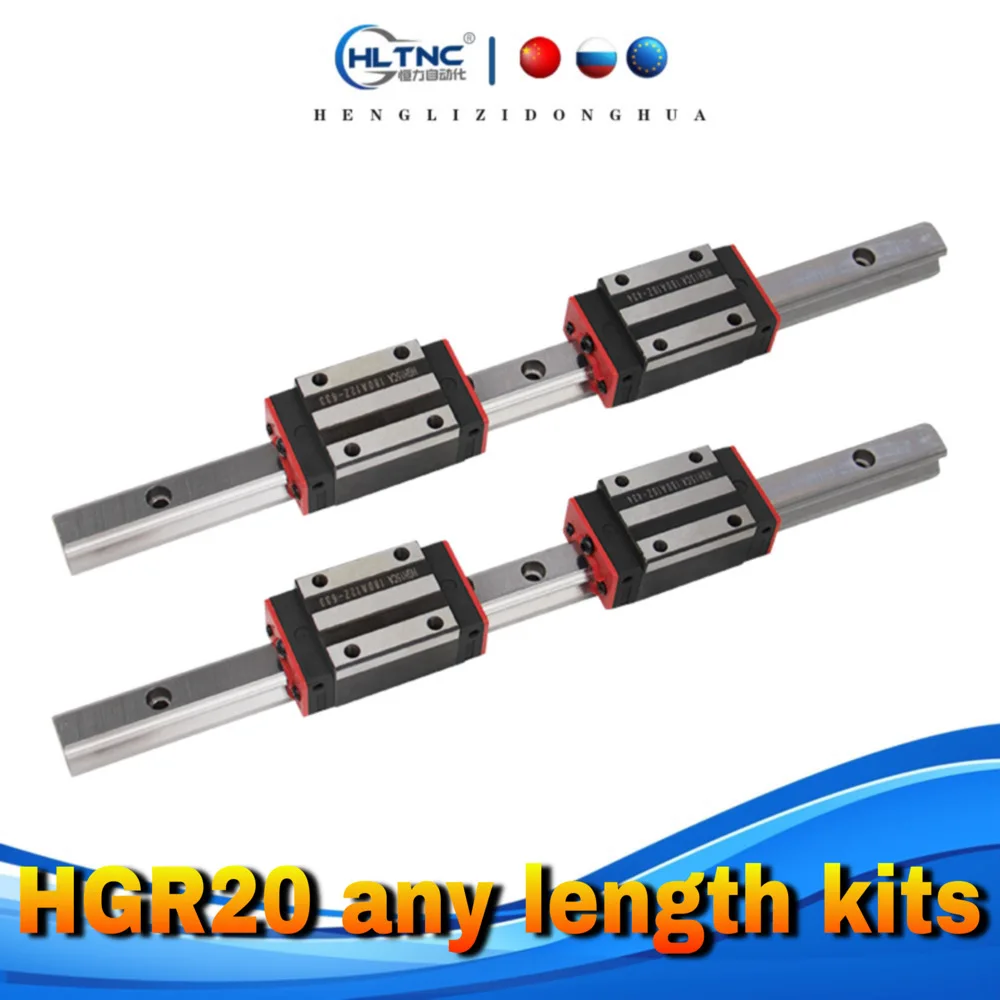 

Направляющая ЧПУ 2 шт. HGR20, линейная квадратная направляющая 1600 мм-2600 мм + 4 шт. направляющих HGH20CA или HGW20CC для деталей ЧПУ
