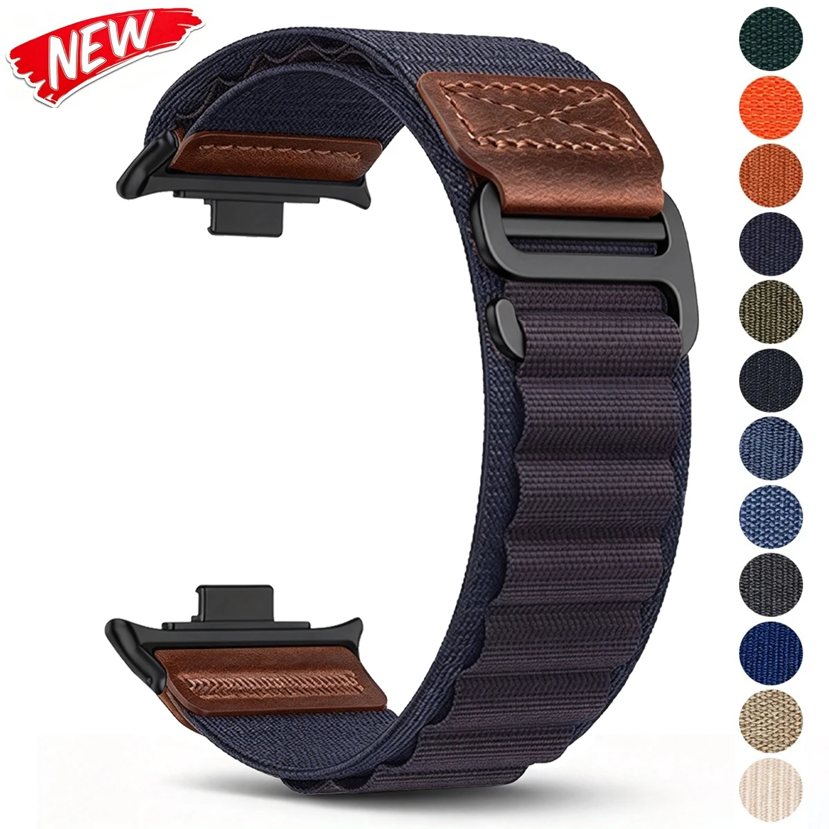 Alpine Loop Leather Strap For Xiaomi Mi Band 10 Pro/9 Pro/8 Pro Elastic Nylon Wristband Bracelet For Redmi Watch 6 5 4 Watchband
