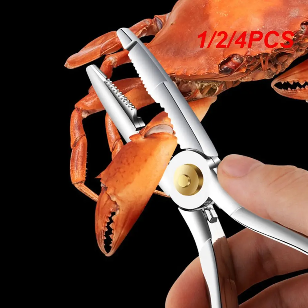 1/2/4PCS Peeling Crab Clip Crab Stripping Forceps Stainless Steel Kitchen Specific Crab Clamp Seafood Tools Crab Needle