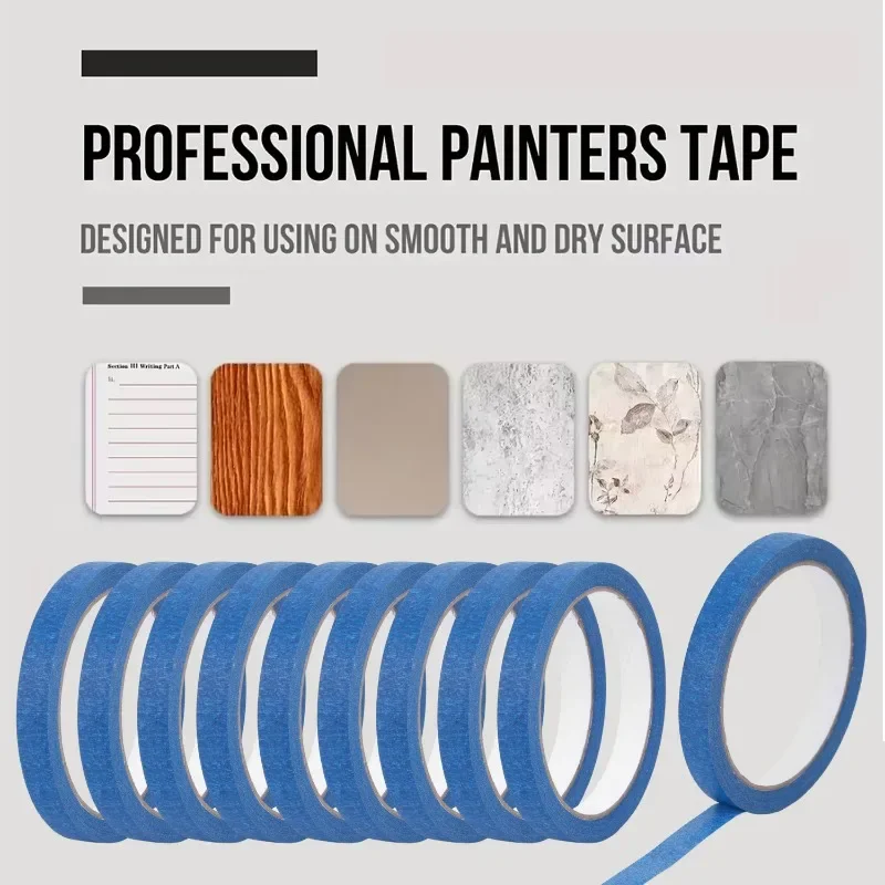 1/10 لفة الرسامين أشرطة متعددة الأسطح اخفاء الطلاء أشرطة سهلة إزالة جدار البناء أشرطة سيارة الجمال رذاذ اخفاء لاصق