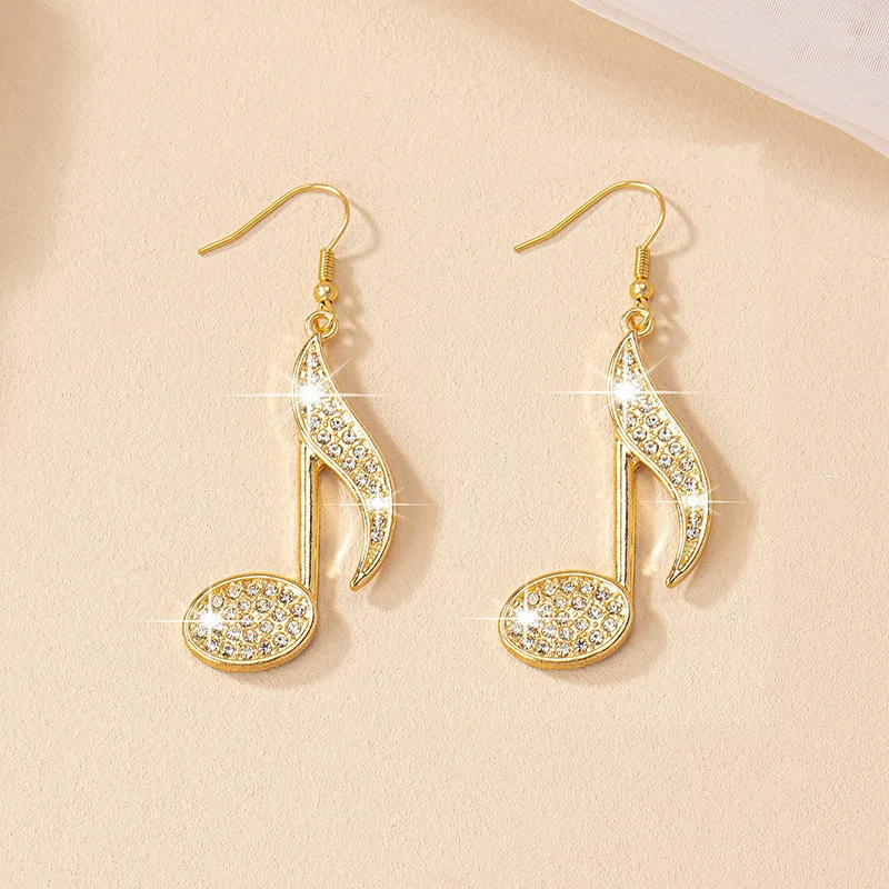 Exaggerated Music Earrings For Women Metal Geometric Ear Accessories Party Gift Holiday Fashion Jewelry CE128