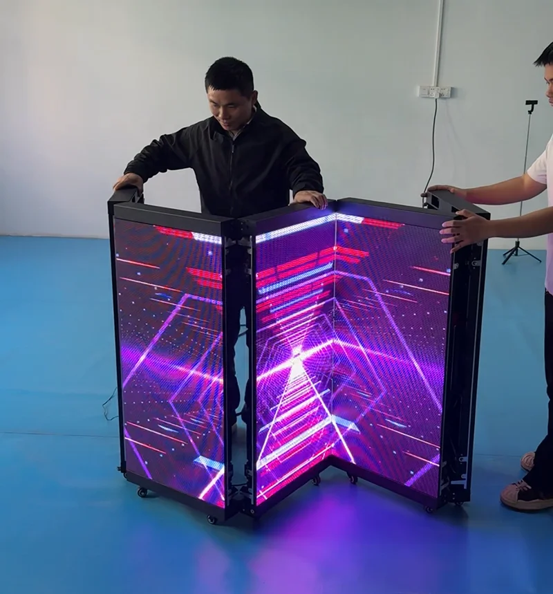 Pantalla LED Digital P3.91 Plegable y Móvil, Cabina de DJ, Fachada para Cabina de DJ, Pantalla LED para Eventos, Discotecas y Bares