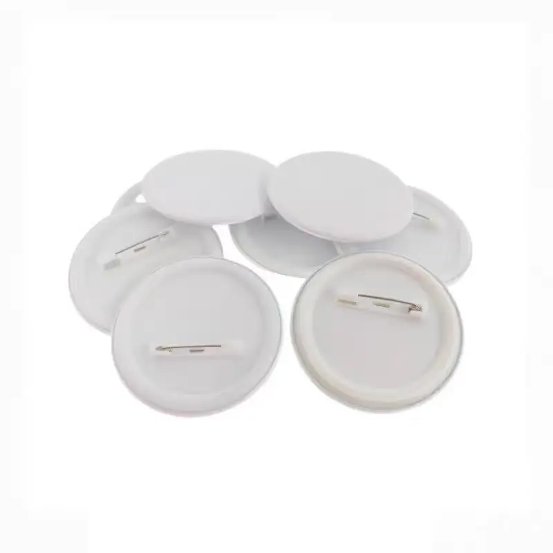 100 Sets 25mm 32mm 37mm 44mm 58mm Kunststoff-Rückknopfabzeichen Blanko-Material Sicherheitsnadel DIY Knopfabzeichen-Teile – Detail 4
