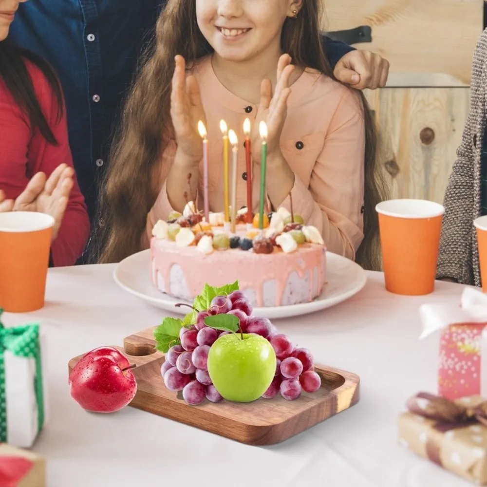 

2 шт., дизайнерские тарелки для закусок, винтажные бытовые тарелки для закусок с держателем для бокалов, поднос, деревянный