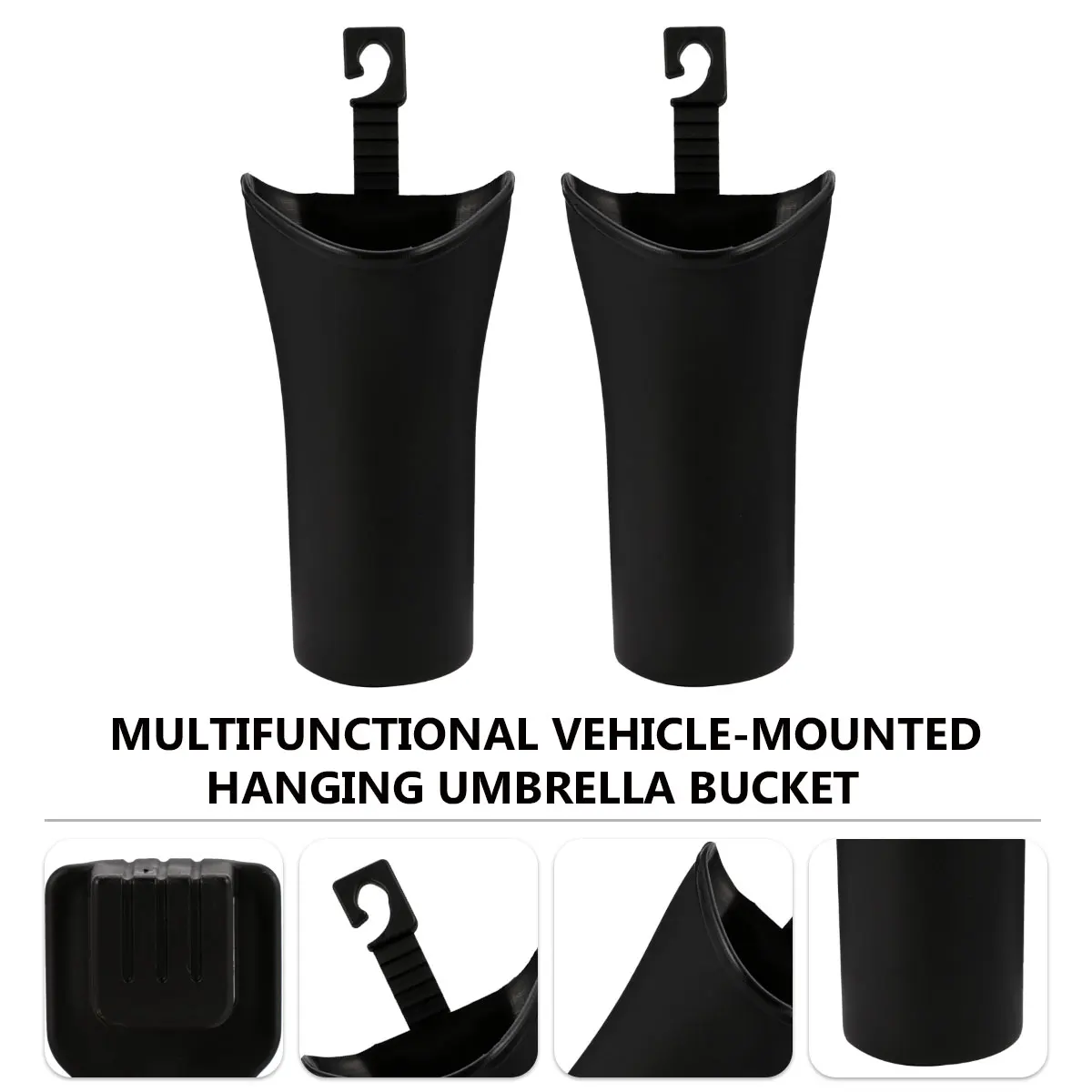 

ABS Plastic 2Pcs Car Seat Back Umbrella Storage Bucket Multifunctional Umbrella Holder Mini Trash Bin For Car Use