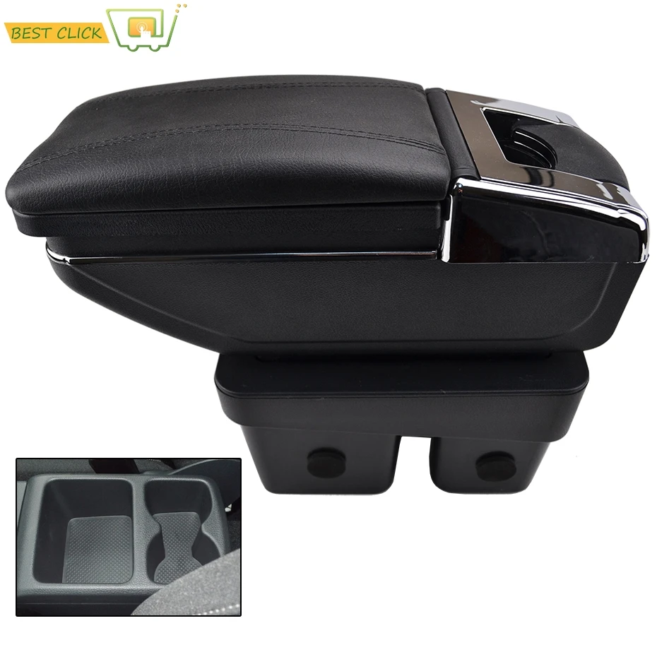 Center Console Armrest Storage Box For VW Golf Mk7 7 2013 2014 2015 2016 2017 Arm Rest Rotatable Interior Car Accessories Parts