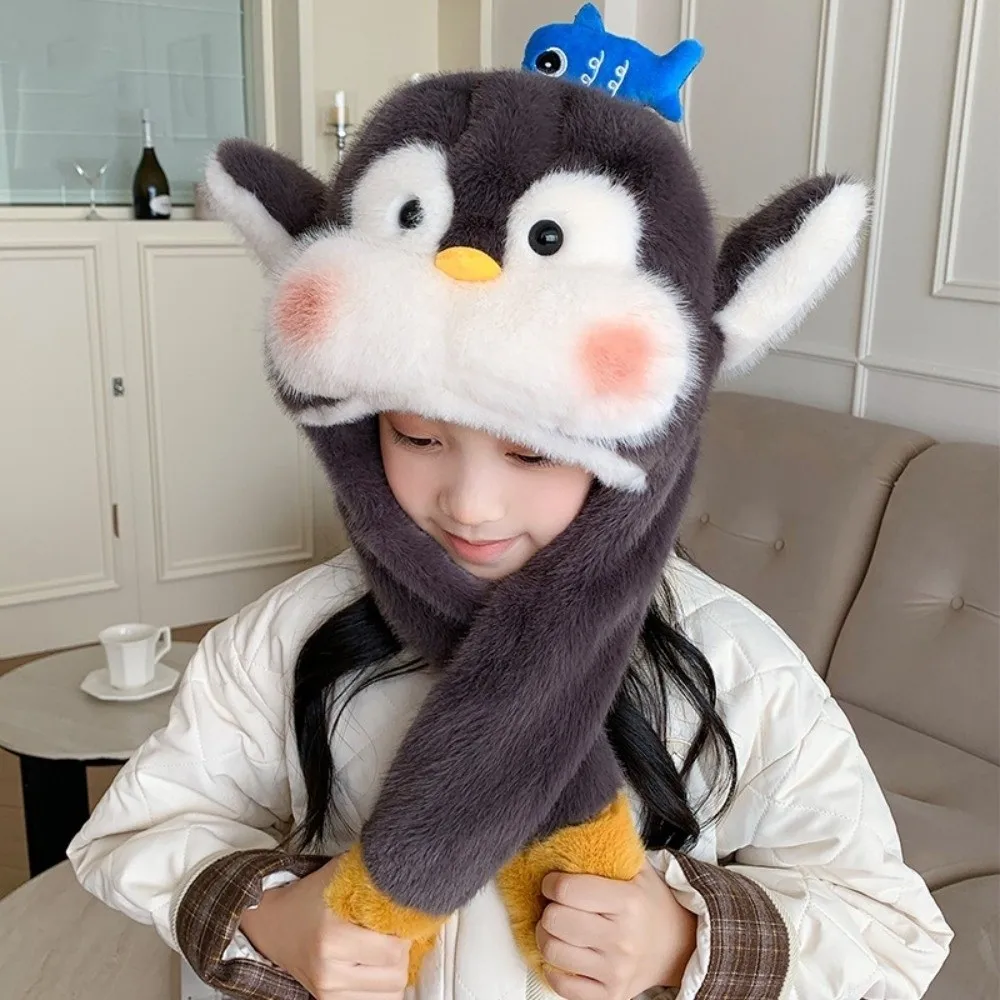 Fashion Cute Cartoon Balaclava Hat Cold Proof Windproof Pullover Hats Warm Thickned Ear Protection Cap Children