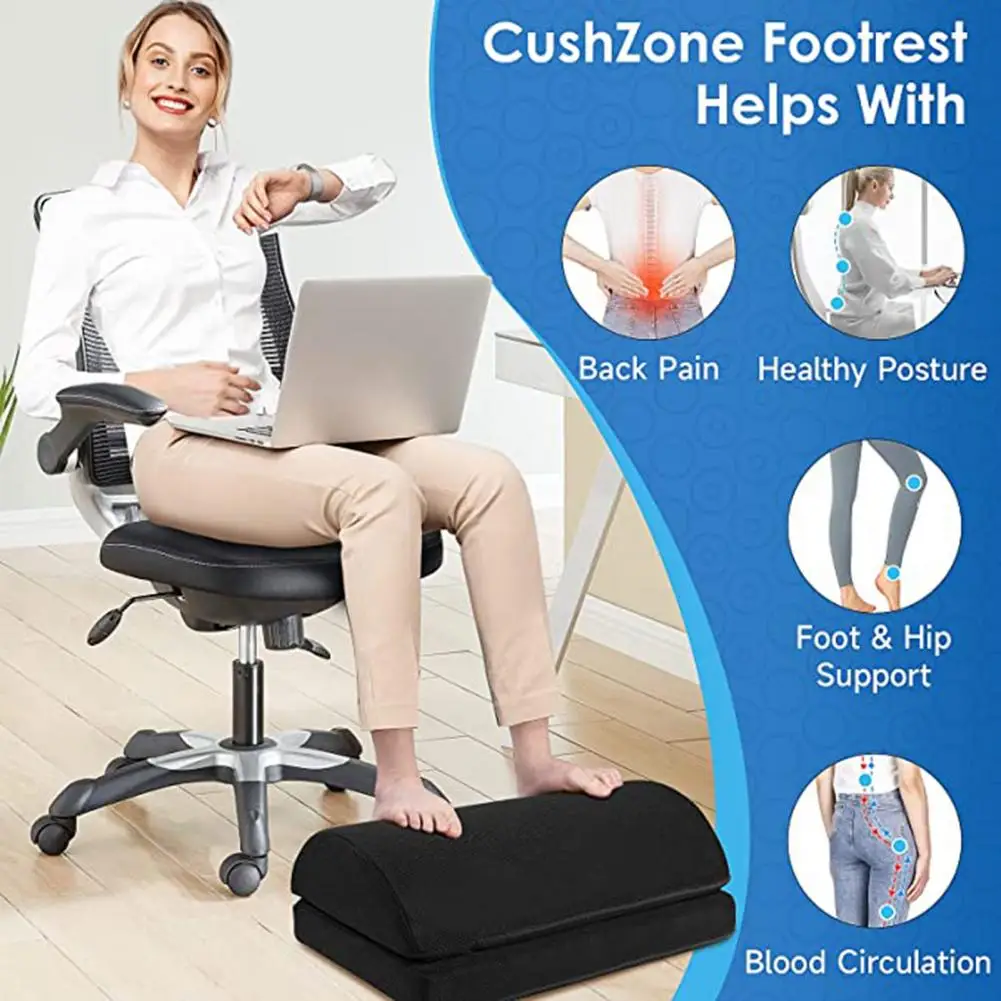 

Foot Rest Comfortable Zipper Double Layer Relieve Fatigue under Desk Footrest Cushion Office Accessories Footrest Cushion