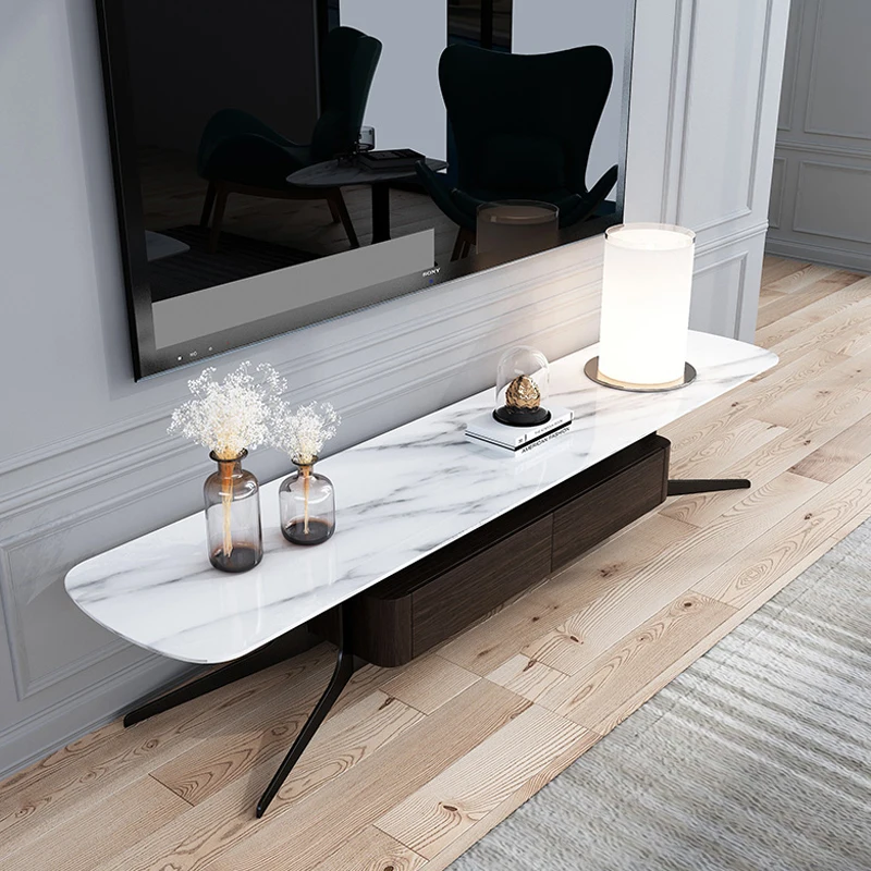 

Комплект: чайный столик и тумба под ТВ из нержавеющей стали, простой современный дизайн, для небольшой гостиной, минималистичный стиль.